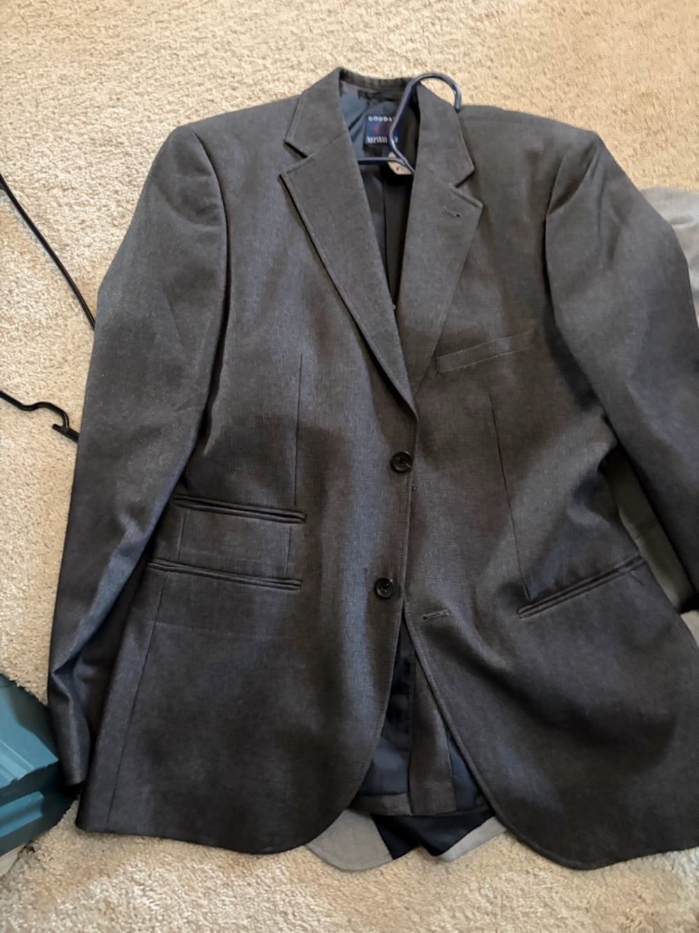 Men's Dark Charcoal Two-Button Suit